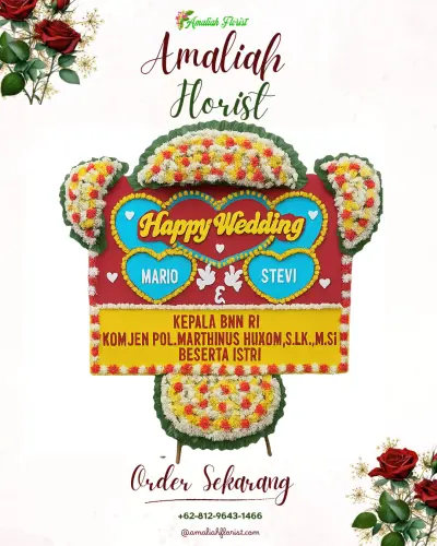 Karangan Papan Bunga Pernikahan di Campaka